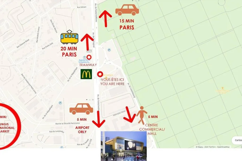 Appartement Paisible Et Bien Situe - Proche Aeroport D'Orly Et Tramway Pour Paris Thiais